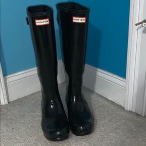 Women’s Tall Black Adjustable Gloss Rain Boots